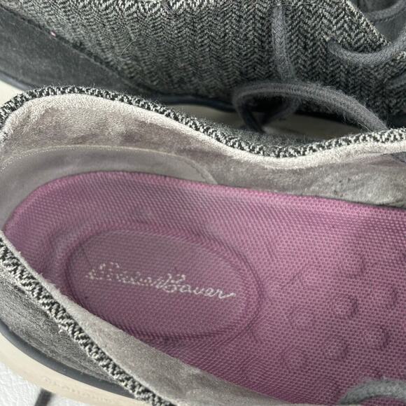 Eddie Bauer Atlas Cloudline Chukka Ankle Boots Gray Suede and Herringbone Size 8 - Picture 6 of 9